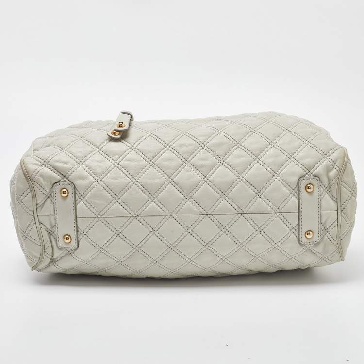 Pre Owned Marc Jacobs Ice Blue Quilted Leather Stam Satchel