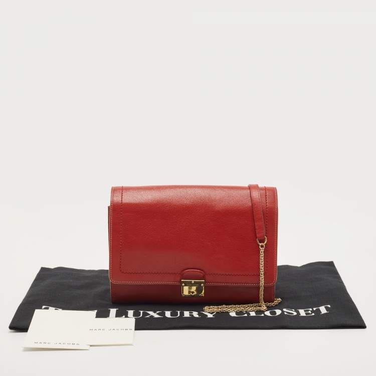 Pre Owned Marc Jacobs Rust Leather All In One Crossbody Bag