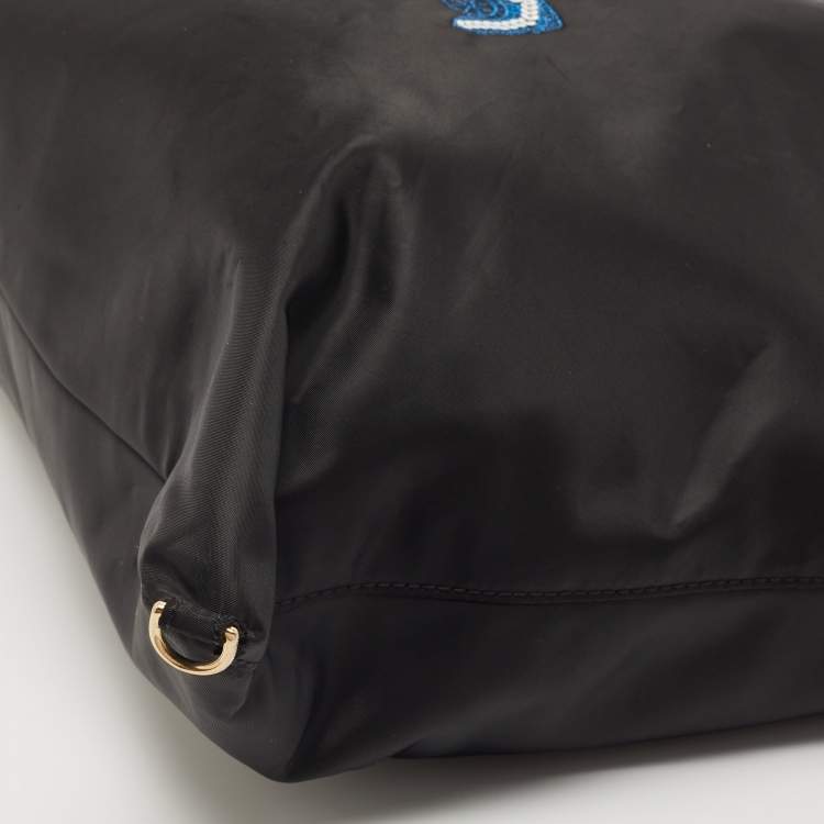Pre Owned Marc Jacobs Black Nylon Sequin Embellished Wingman Tote