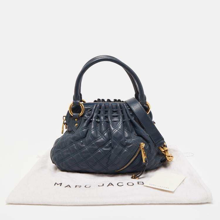 Pre Owned Marc Jacobs Blue Quilted Leather Small Cecilia Satchel