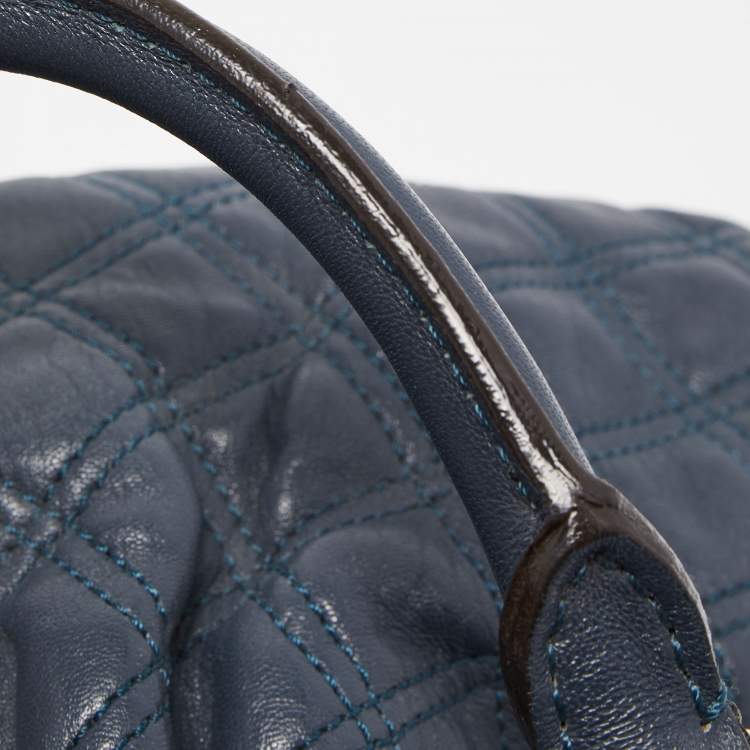 Pre Owned Marc Jacobs Blue Quilted Leather Small Cecilia Satchel
