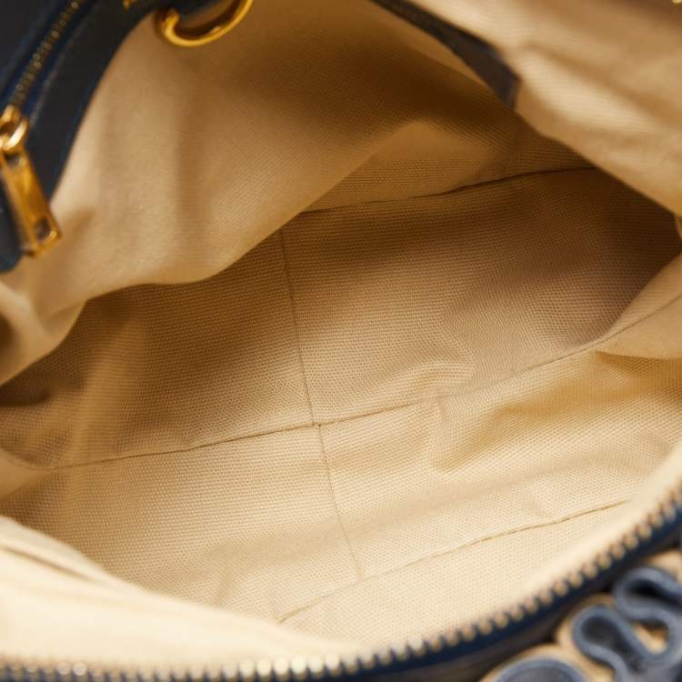 Pre Owned Marc Jacobs Blue Quilted Leather Small Cecilia Satchel