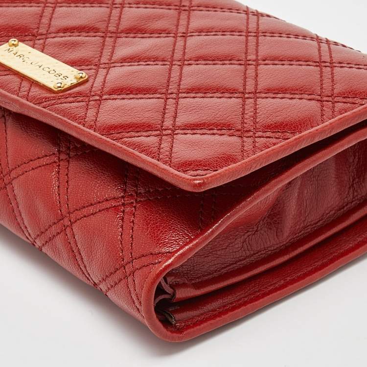 مملوكة مسبقًا Marc Jacobs Rust Quilted Leather Flap Chain Clutch