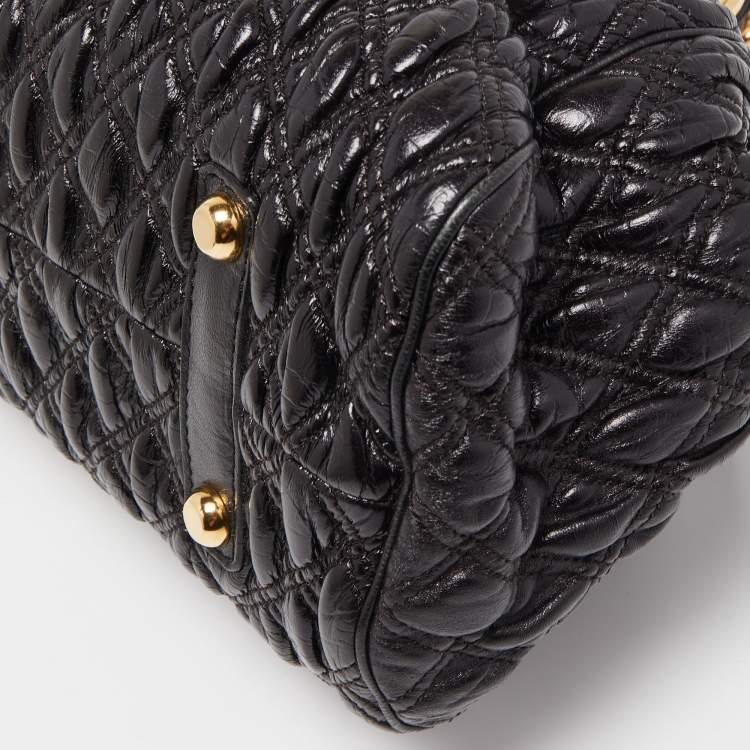 Pre Owned Marc Jacobs Black Quilted Leather Stam Satchel
