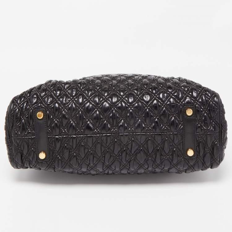 Pre Owned Marc Jacobs Black Quilted Leather Stam Satchel