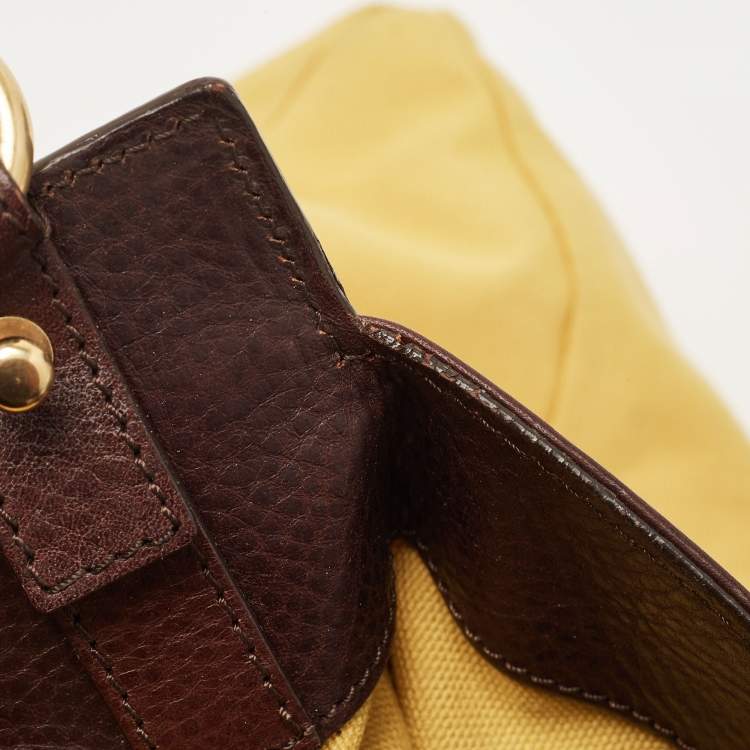 Pre Owned Marc Jacobs Ebony/Yellow Canvas and Leather Robert Duffy Bag on Bag Tote
