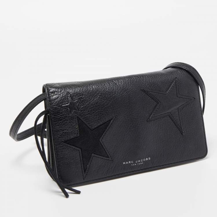 Pre Owned Marc Jacobs Black Star Patchwork Leather Clutch Bag