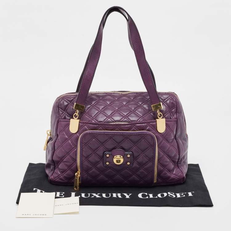 Pre Owned Marc Jacobs Purple Quilted Leather Spring Street Satchel