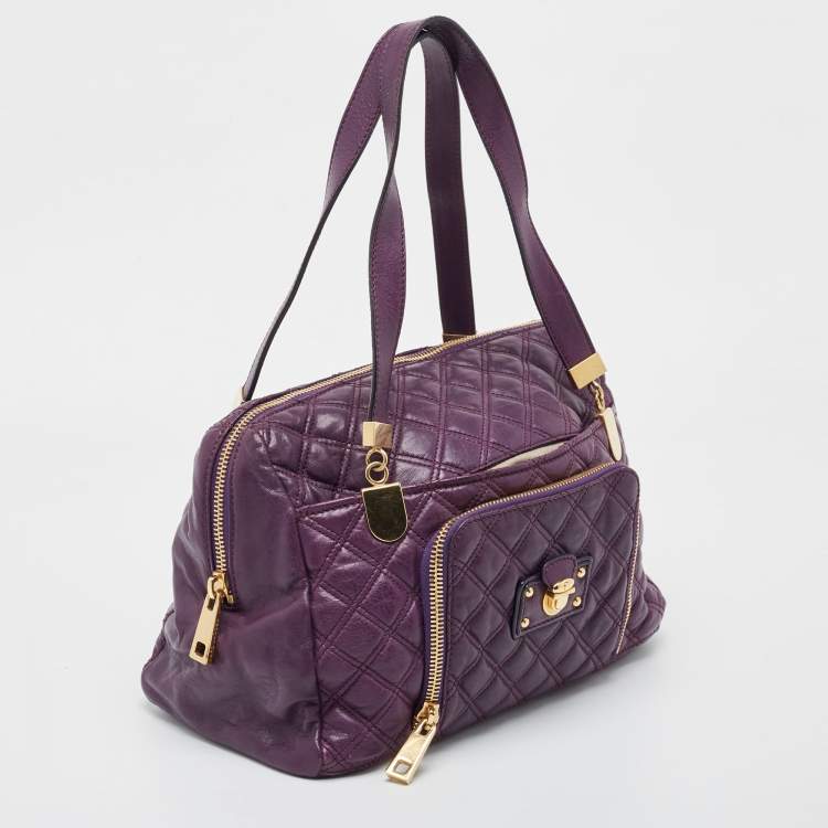 Pre Owned Marc Jacobs Purple Quilted Leather Spring Street Satchel