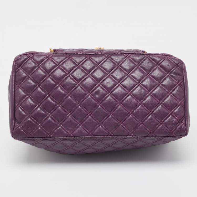 Pre Owned Marc Jacobs Purple Quilted Leather Spring Street Satchel