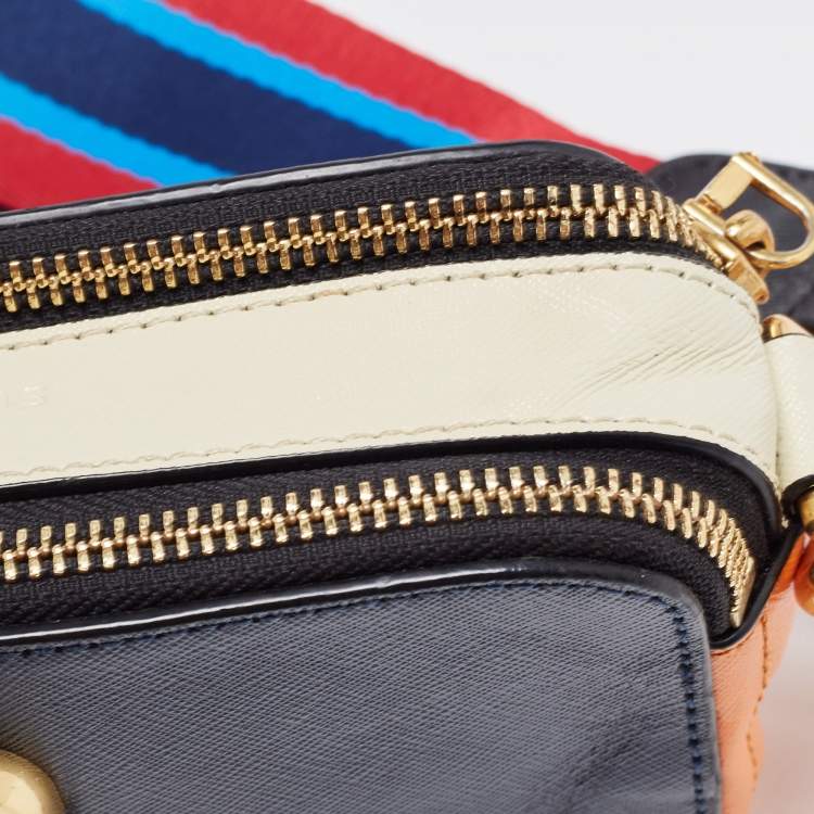 Pre Owned Marc Jacobs Tri Color Leather Snapshot Camera Crossbody Bag