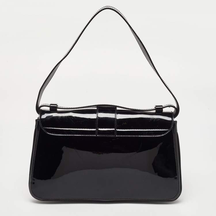 Pre Owned Marc Jacobs Black Patent Leather Flap Top Handle Bag