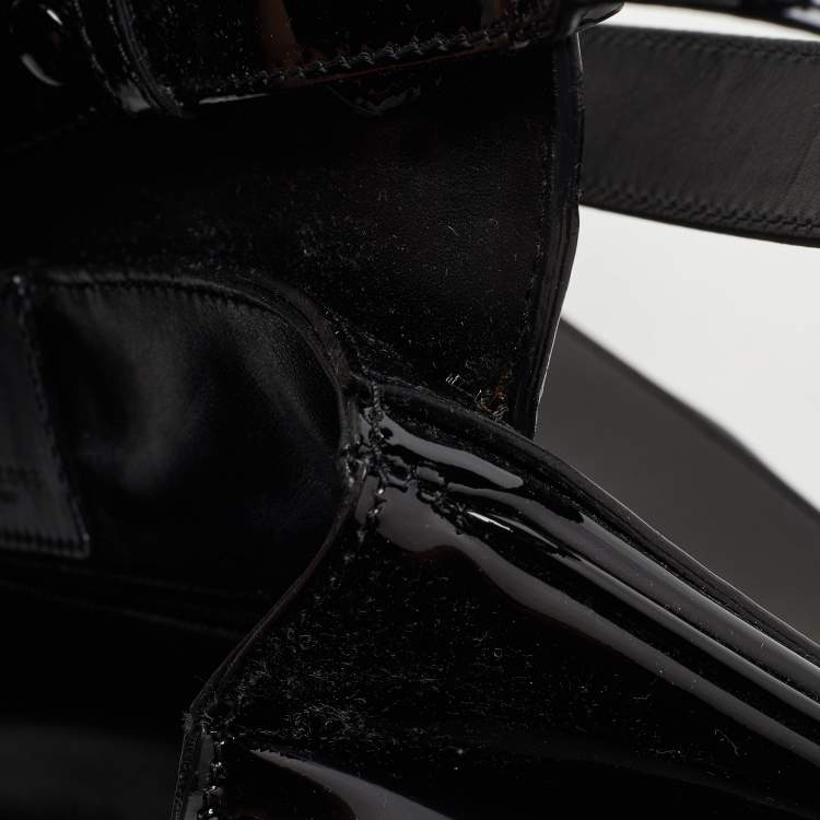 Pre Owned Marc Jacobs Black Patent Leather Flap Top Handle Bag