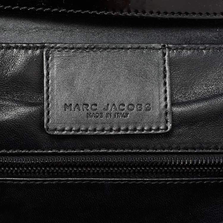 Pre Owned Marc Jacobs Black Patent Leather Flap Top Handle Bag