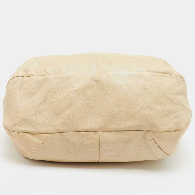 Pre Owned Marc Jacobs Cream Leather Embellished Hobo