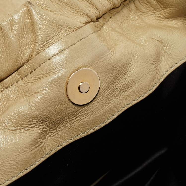 Pre Owned Marc Jacobs Cream Leather Embellished Hobo
