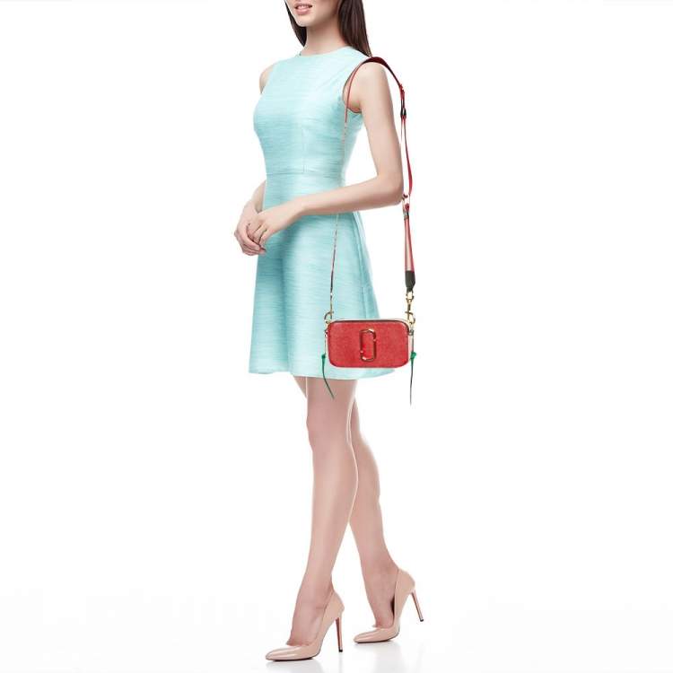 Pre Owned Marc Jacobs Tri Color Leather Snapshot Camera Crossbody Bag