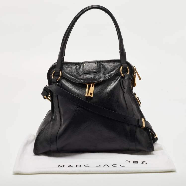 مملوكة مسبقًا Marc Jacobs Black Leather Wellington Fulton Satchel 