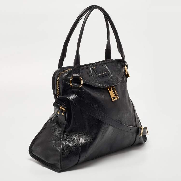مملوكة مسبقًا Marc Jacobs Black Leather Wellington Fulton Satchel 