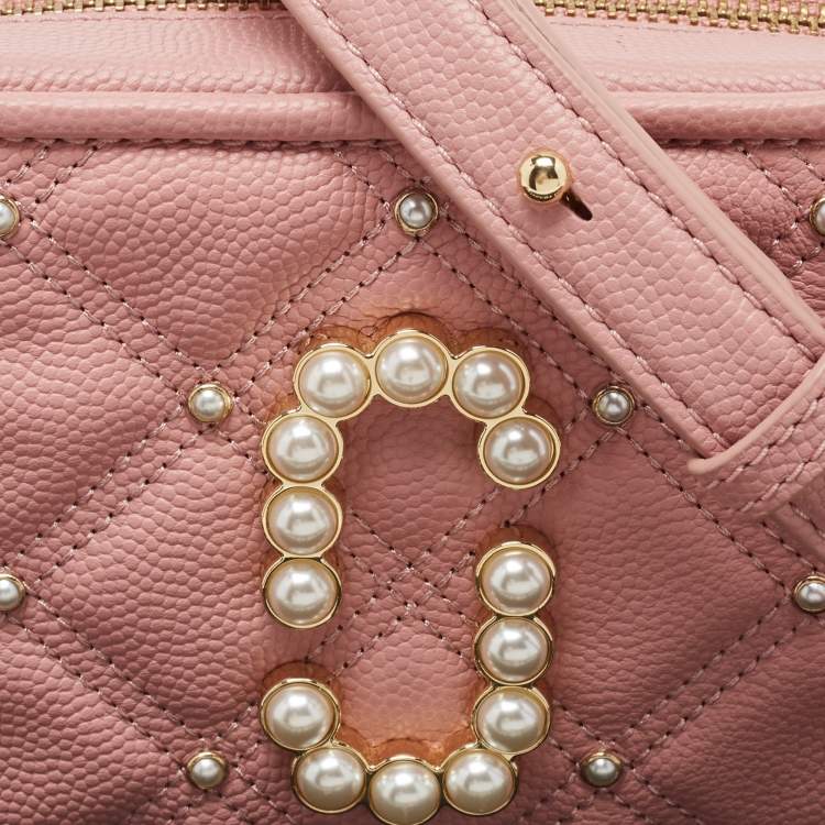 Pre Owned Marc Jacobs Pink Quilted Leather The Softshot 17 Crossbody Bag