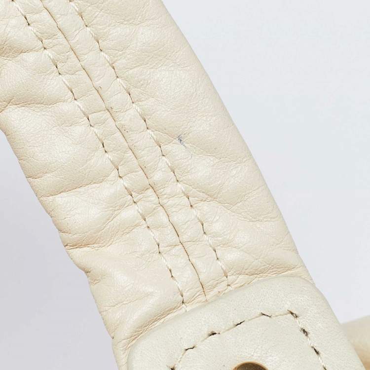 Pre Owned Marc Jacobs Off White Leather Satchel