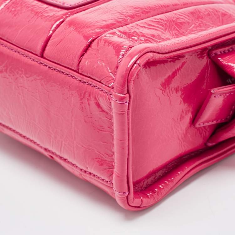 Pre Owned Marc Jacobs Hot Pink Patent Leather Mini Tote