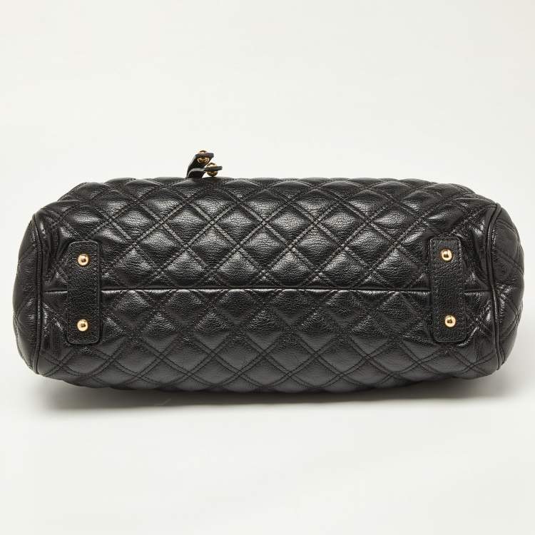 Pre Owned Marc Jacobs Black Quilted Leather Stam Satchel