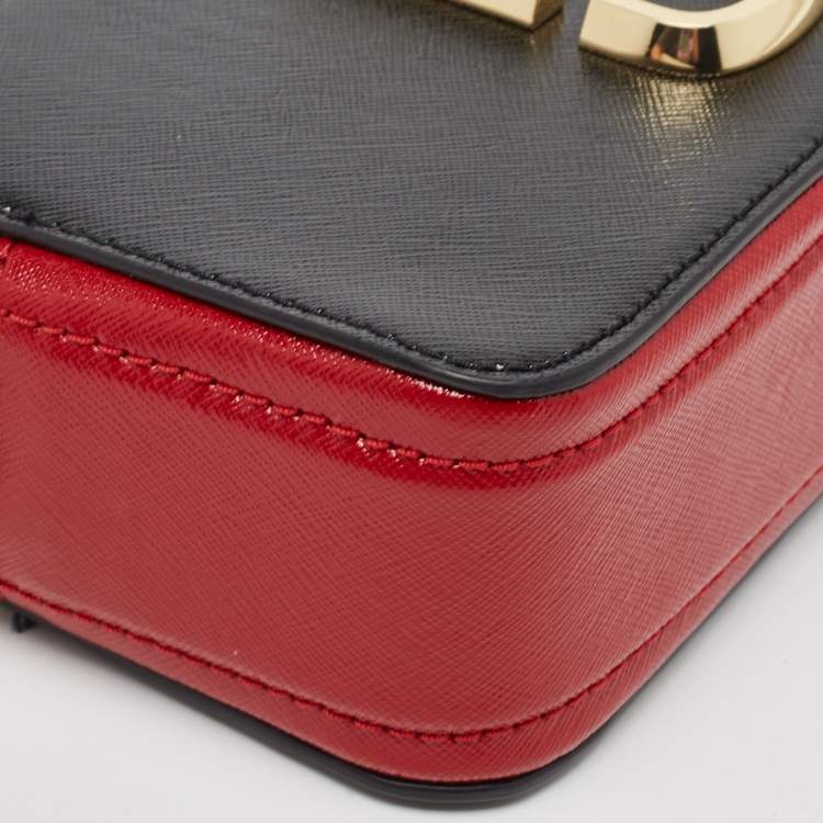 Pre Owned Marc Jacobs Black/Red Leather Snapshot Camera Crossbody Bag