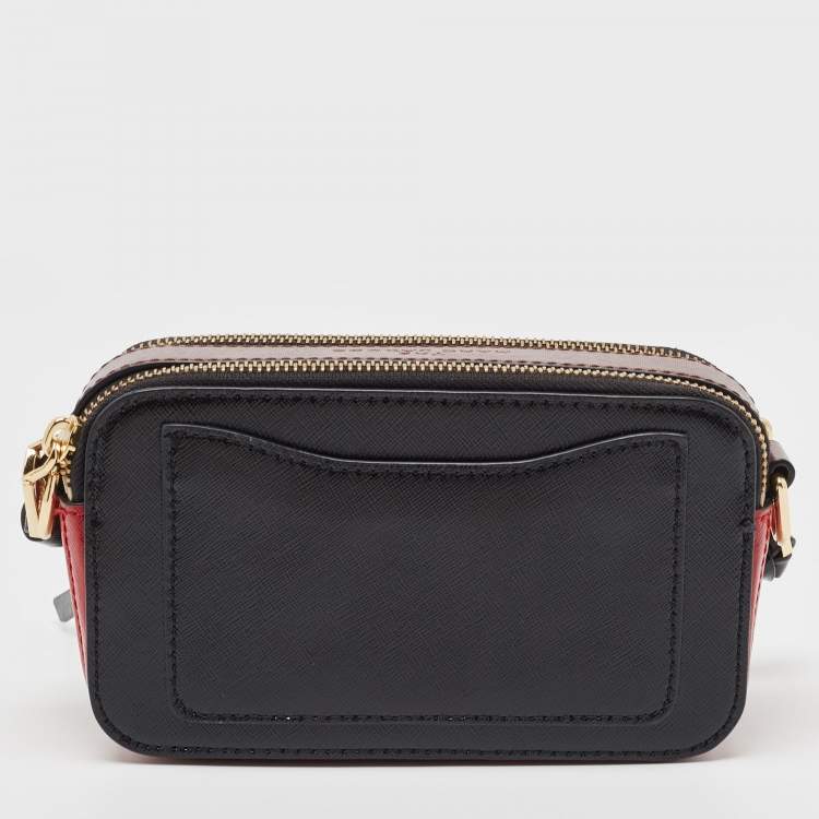 Pre Owned Marc Jacobs Black/Red Leather Snapshot Camera Crossbody Bag