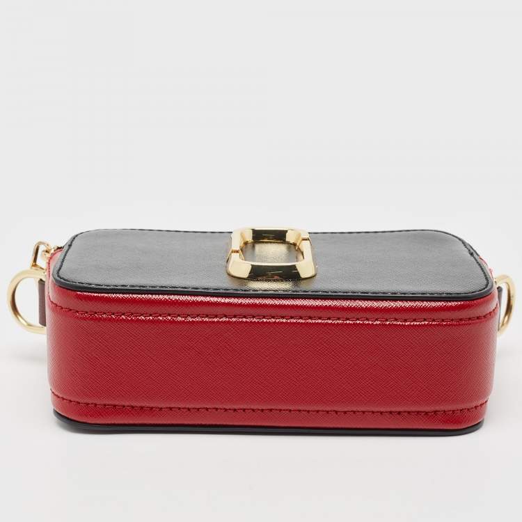 Pre Owned Marc Jacobs Black/Red Leather Snapshot Camera Crossbody Bag