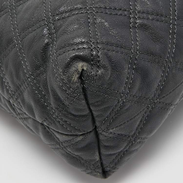 Pre Owned Marc Jacobs Dark Grey Quilted Leather Flap Shoulder Bag