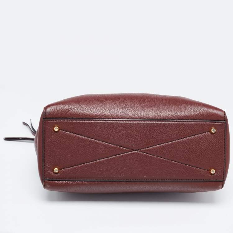 Pre Owned Marc Jacobs Burgundy Leather Recruit East West Tote