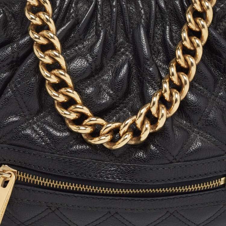 Pre Owned Marc Jacobs Black Quilted Leather Little Stam Shoulder Bag