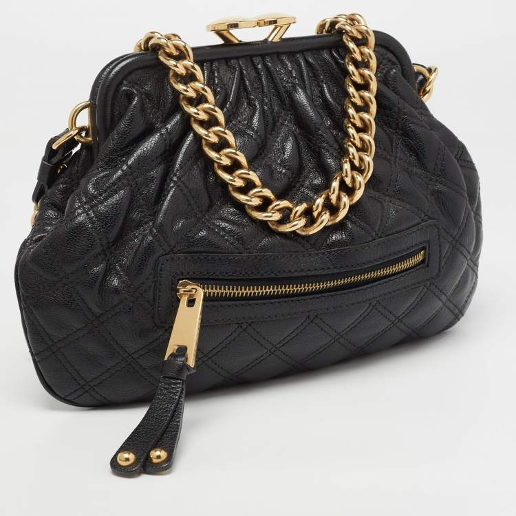 Pre Owned Marc Jacobs Black Quilted Leather Little Stam Shoulder Bag