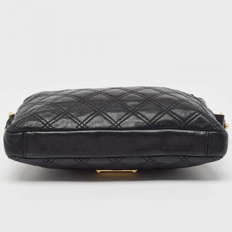 Pre Owned Marc Jacobs Black Quilted Leather Chain Crossbody Bag