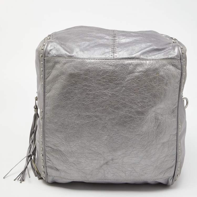 Pre Owned Marc Jacobs Grey Leather Studded Hobo
