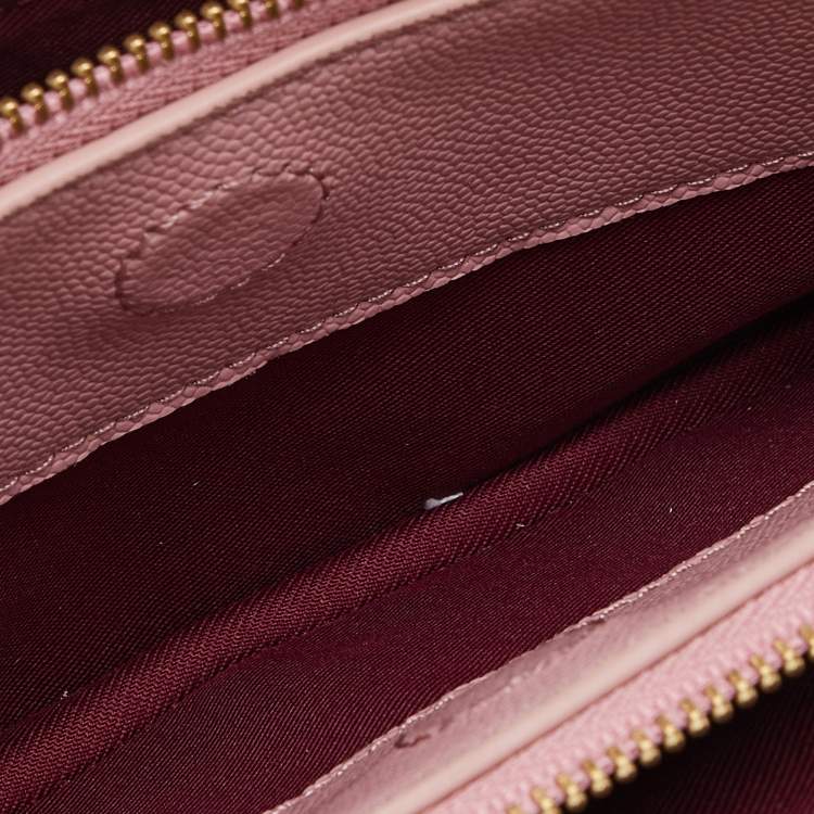 Pre Owned Marc Jacobs Pink Leather Double Zip Chain Clutch