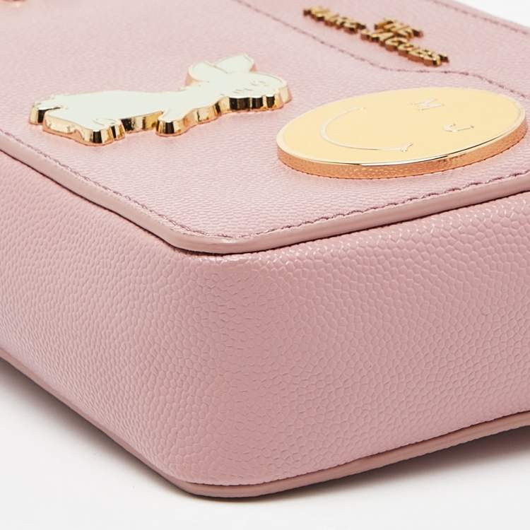 Pre Owned Marc Jacobs Pink Leather Double Zip Chain Clutch
