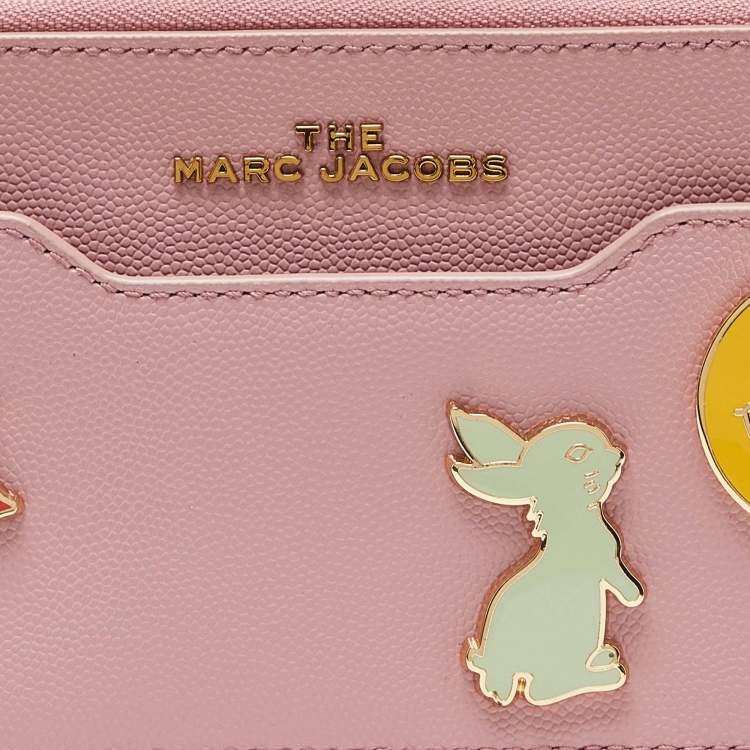 Pre Owned Marc Jacobs Pink Leather Double Zip Chain Clutch