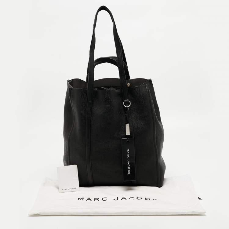 Pre Owned Marc Jacobs Black Leather The Oversized Tag Tote 