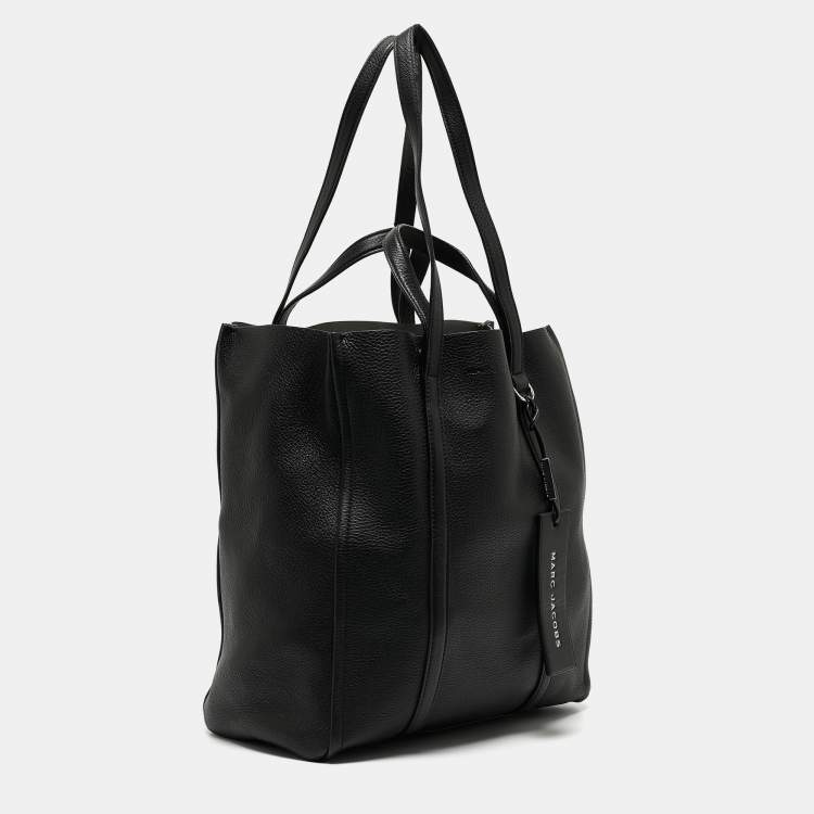 Pre Owned Marc Jacobs Black Leather The Oversized Tag Tote 