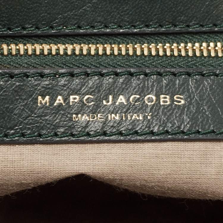 Pre Owned Marc Jacobs Metallic Green Quilted Leather Stam Shoulder Bag