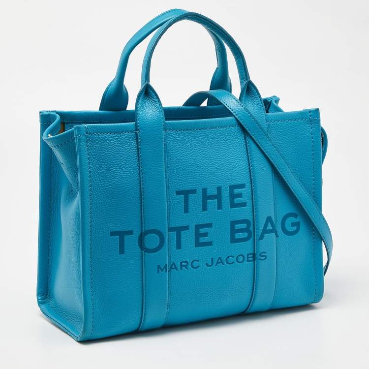 Pre Owned Marc Jacobs Blue Leather Medium The Tote Bag