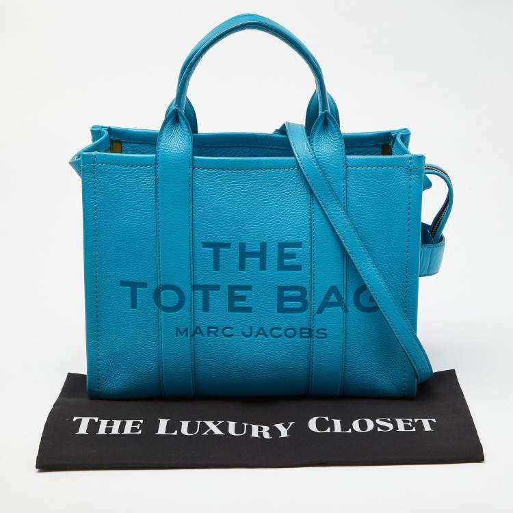 Pre Owned Marc Jacobs Blue Leather Medium The Tote Bag