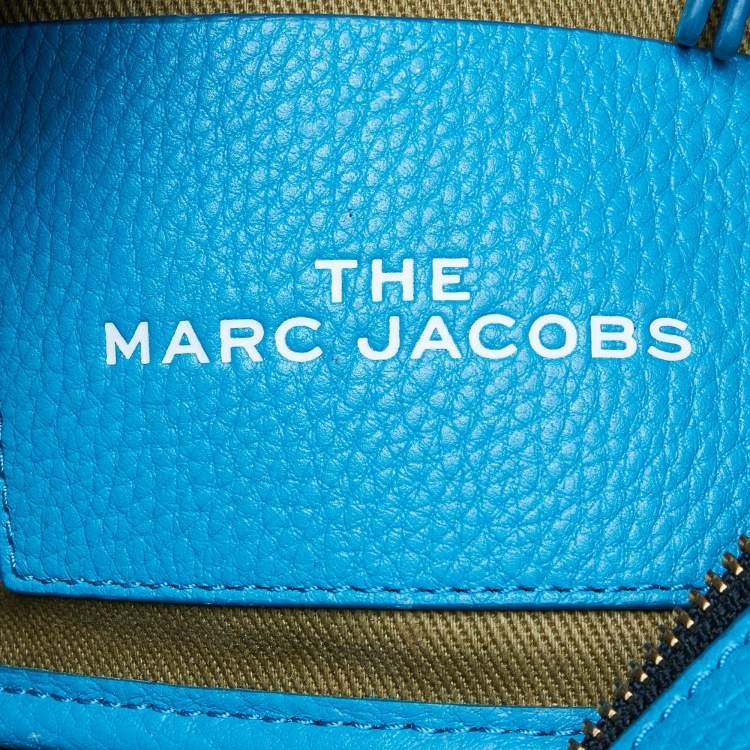 Pre Owned Marc Jacobs Blue Leather Medium The Tote Bag