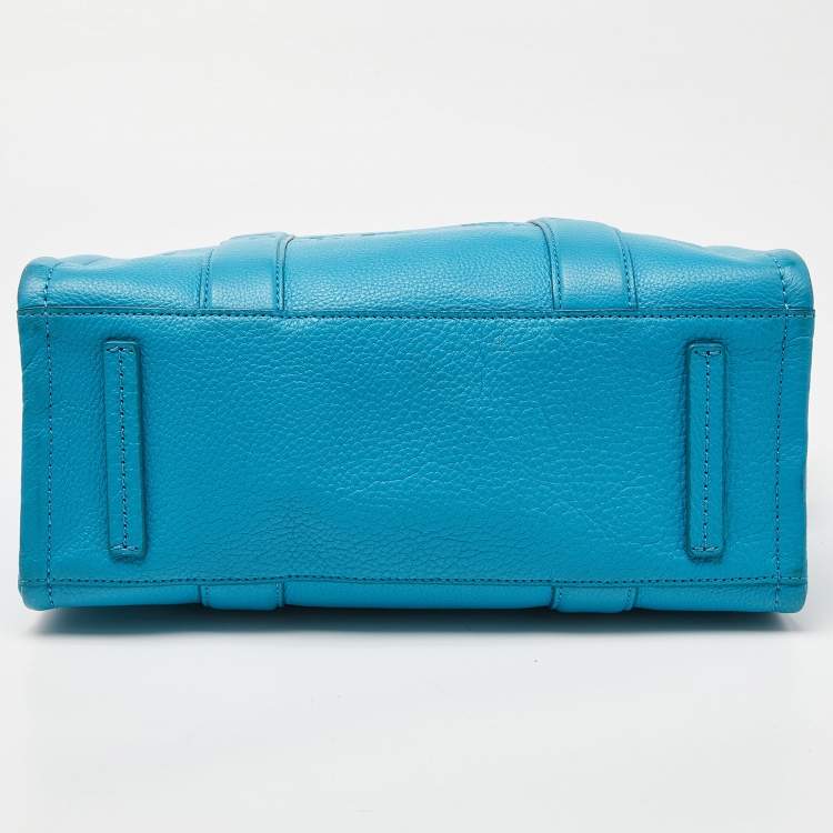 Pre Owned Marc Jacobs Blue Leather Medium The Tote Bag