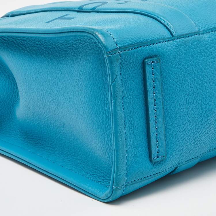 Pre Owned Marc Jacobs Blue Leather Medium The Tote Bag