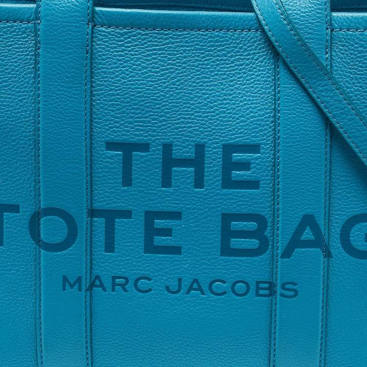 Pre Owned Marc Jacobs Blue Leather Medium The Tote Bag