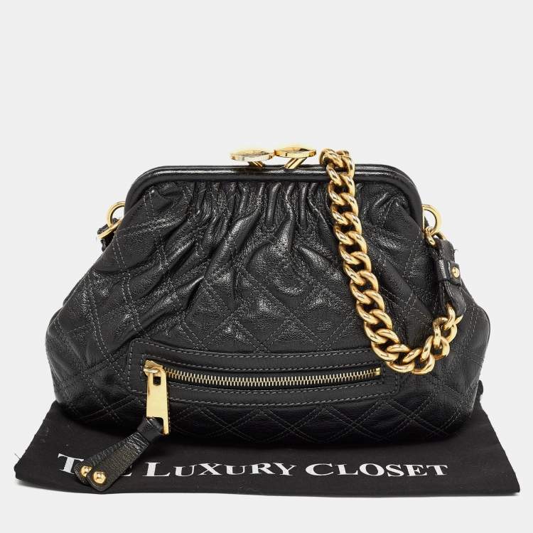 Pre Owned Marc Jacobs Black Quilted Leather Little Stam Shoulder Bag