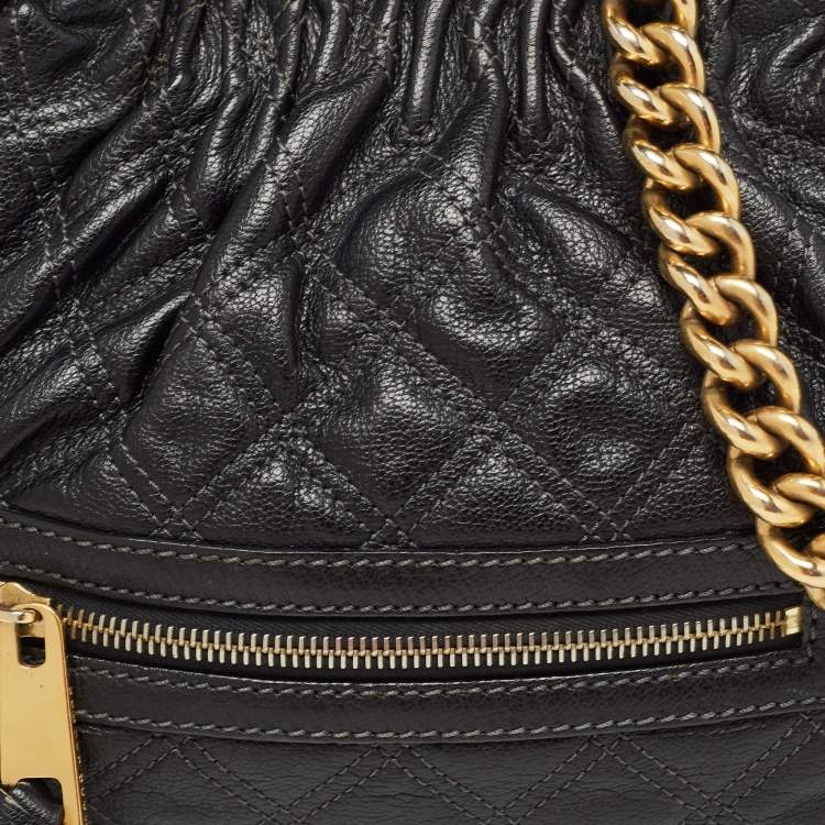 Pre Owned Marc Jacobs Black Quilted Leather Little Stam Shoulder Bag